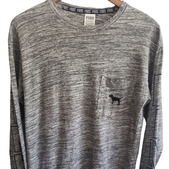 Pink Victoria's Secret Gray Long Sleeve Tee - Picture 1 of 7